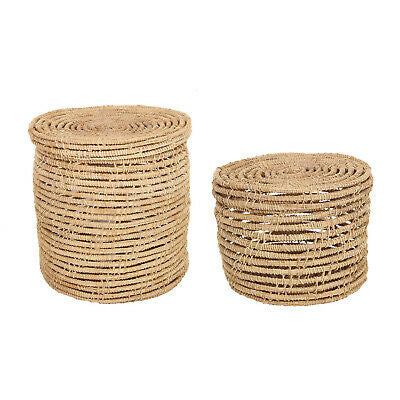 Palm Fibre Storage Basket with Lid