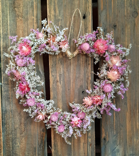 Dried Flower Heart Wreath