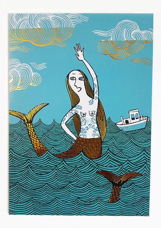 Mermaid Gold Foiled Greeting Card
