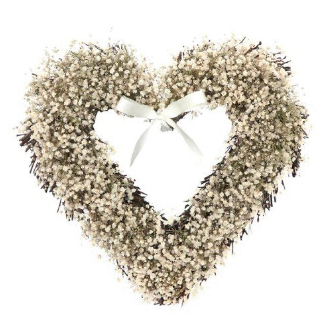Dried Gypsophila Heart Wreath